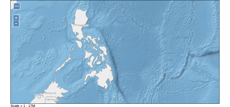 The group layer centered to the Philippines