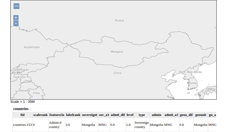 Layer preview centered to mongolia.